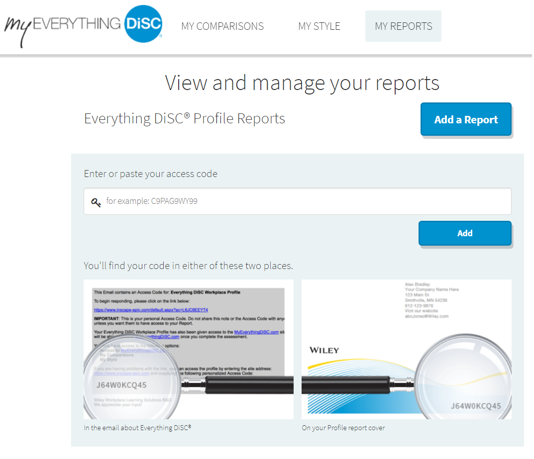 MyEverythingDiSC: manage and view