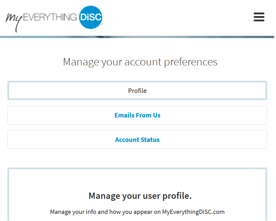 MyEverythingDiSC Manage Preferences