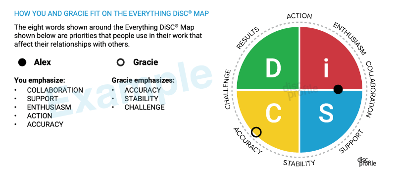 Everything DiSC Comparison Report page sample 