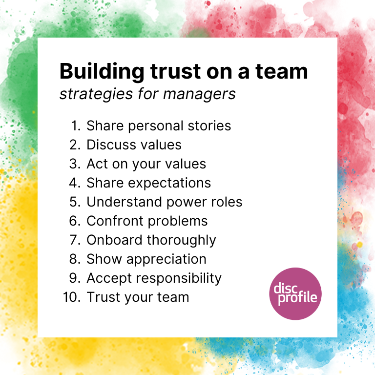 10 strategies for building trust on a team