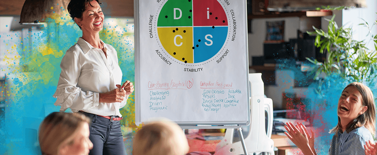 woman facilitating a disc session