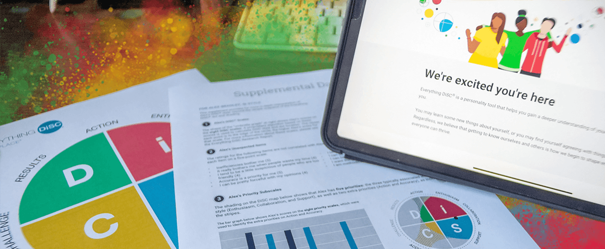 photo of Everything DiSC reports on a table