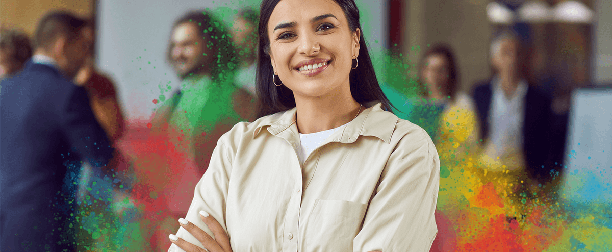 woman smiling with her arms crossed