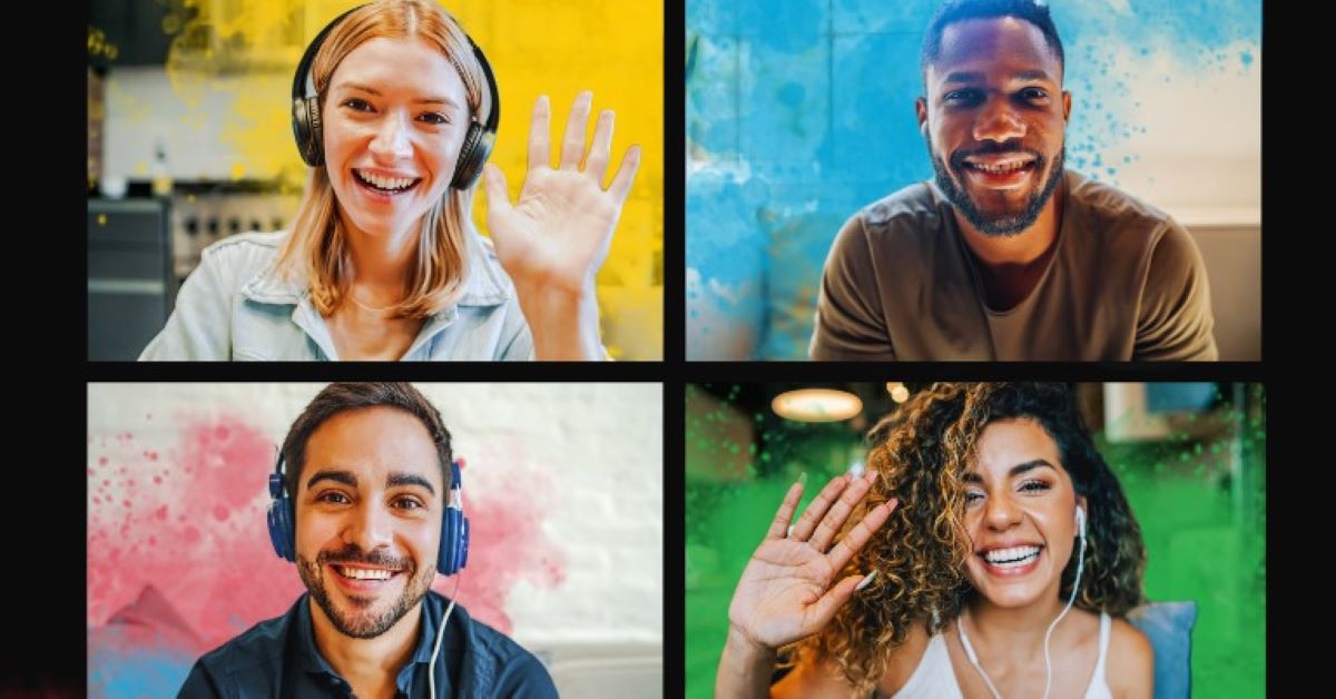 Image of a virtual team practicing the Five Behaviors of a Cohesive Team and collaborating on a video call