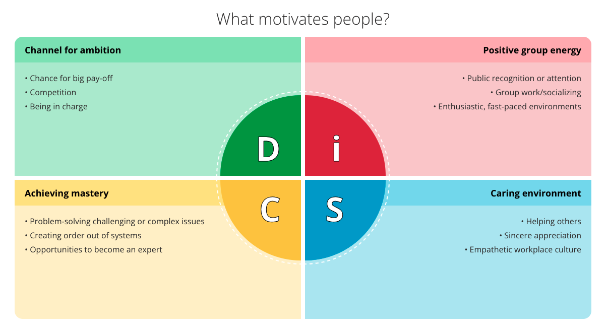 Motivators for DiSC styles - screenshot from Everything DiSC Worksmart
