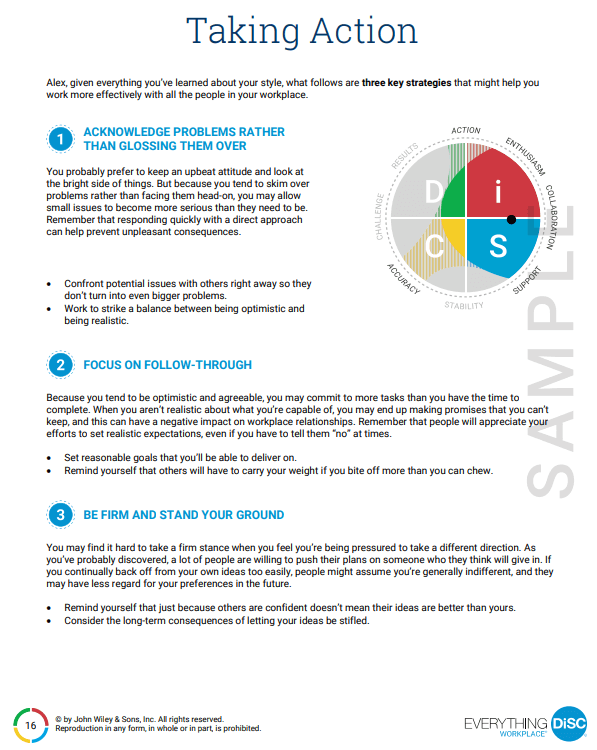 Sample DiSC profile