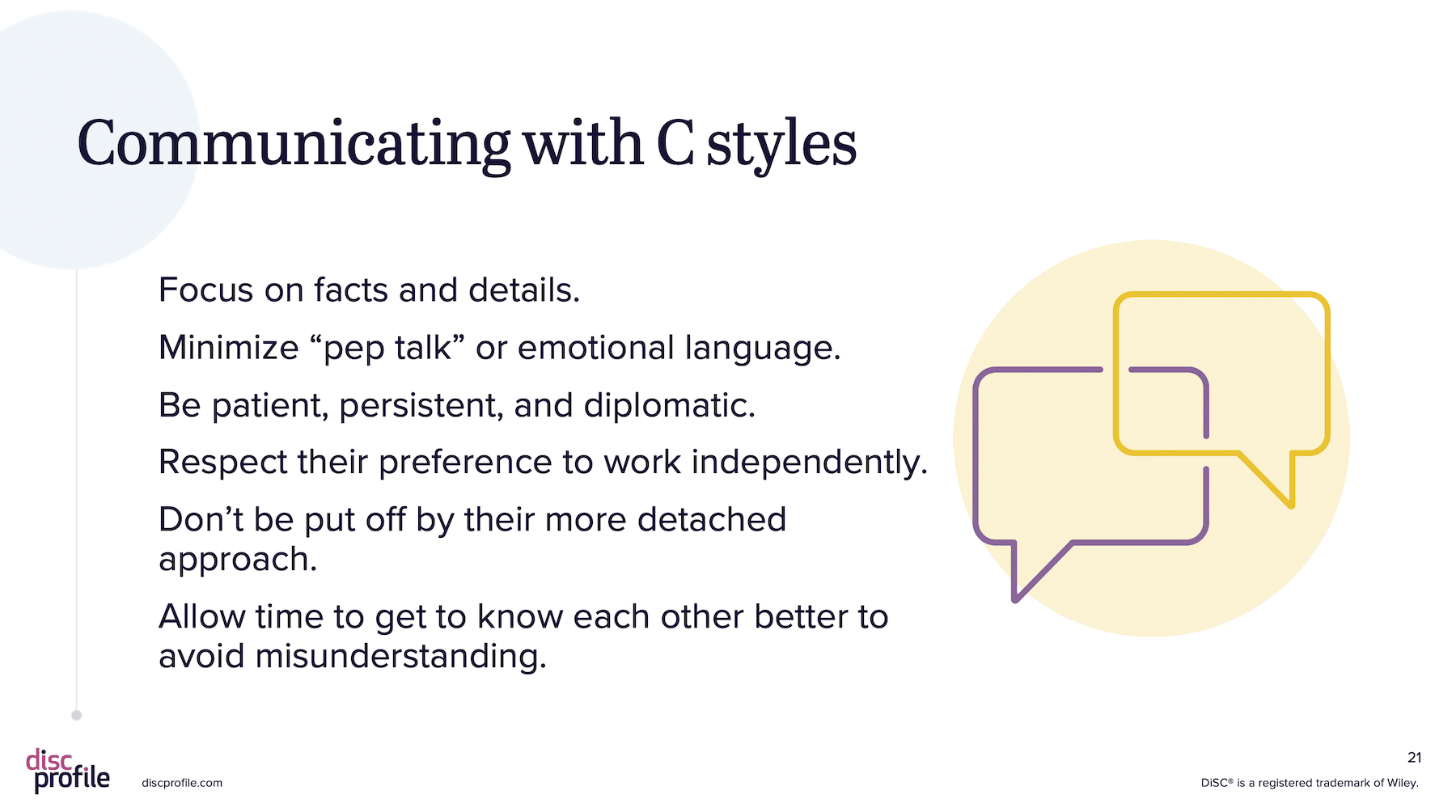 tips for communicating with C styles